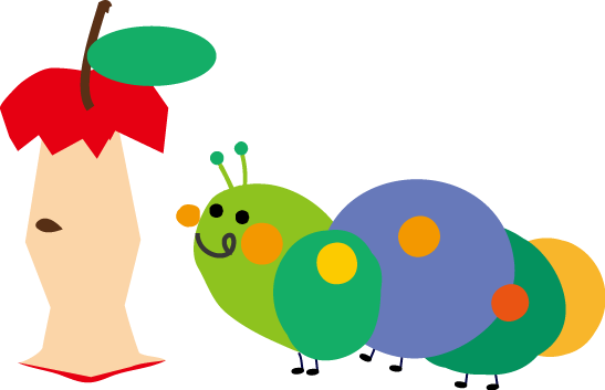 かわいい動物画像 エレガント青虫 イラスト かわいい
