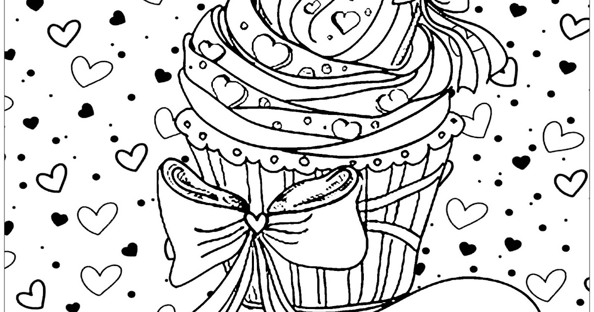 Download Cupcake love Cupcakes Adult Coloring Pages