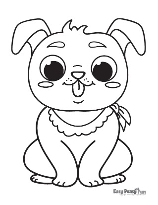 Cute Puppy Coloring Pages For Adults : Cute Pug Coloring Page For
