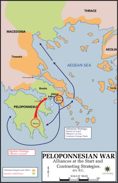 Map of the Peloponnesian War, Beginning