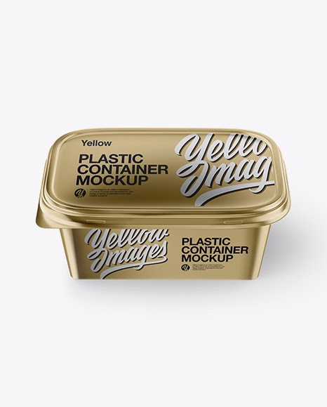 Download Metallic Plastic Container Mockup - Front View (High Angle Shot) PSD Template - Download Free ...