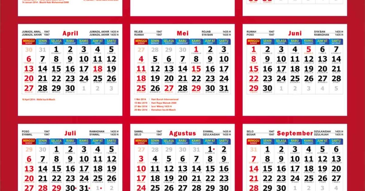 Hari Libur Nasional 2014 Dalam Bahasa Inggris - Hari Libur S