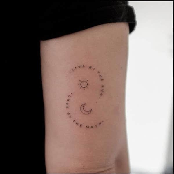 Simple Small Sun And Moon Tattoo Designs