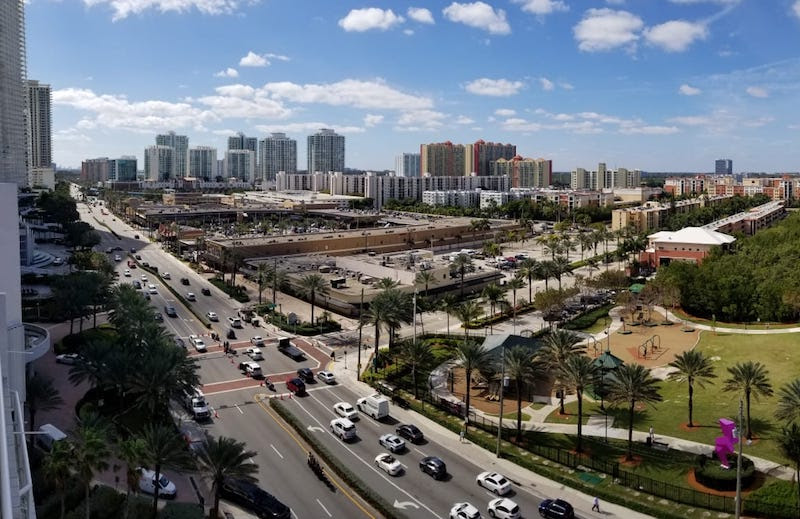 View of the Town Center North area in Sunny Isles Beach.