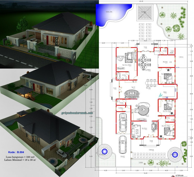 Gambar Rumah  2 Lantai Ukuran 7x10 Rumamu di