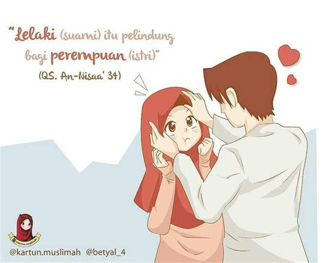 Menakjubkan 29 Gambar Kartun Romantis  Suami Istri Muslim 