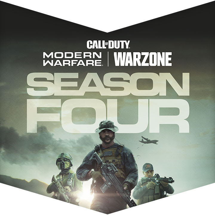 Call of Duty: Modern Warfare key art for Season Four featuring the main cast of characters