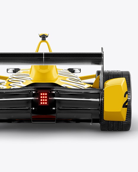 Download Formula E Racing Car 2016 PSD Mockup Back View
