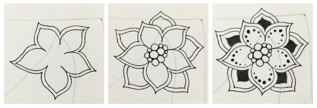最高のゼンタングル 花 書き方 最高の花の画像