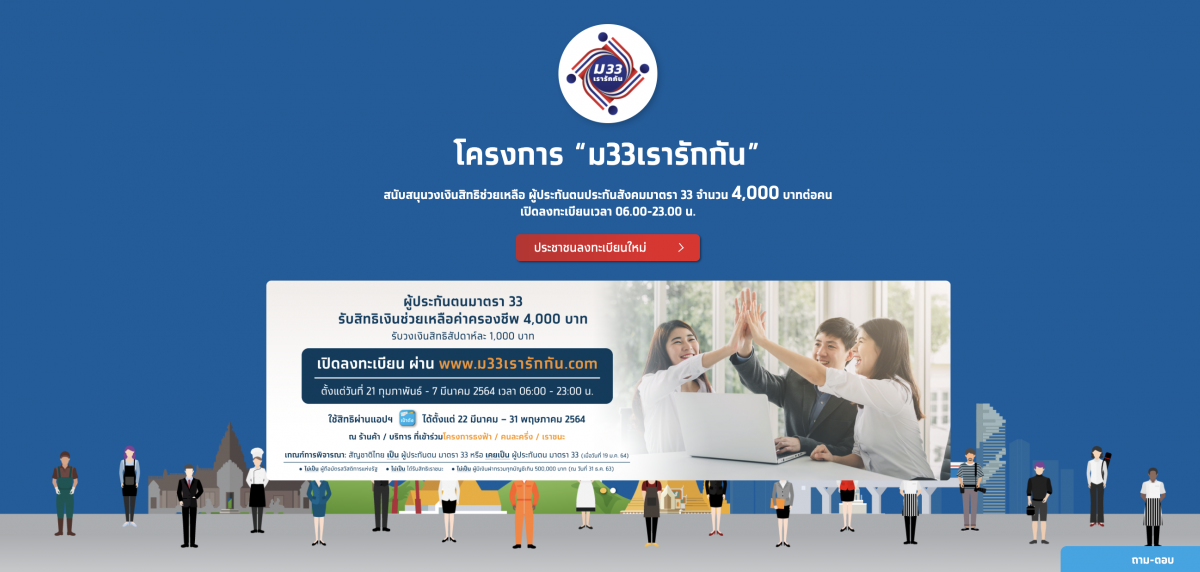 ม33 เยียวยา : เปิดขั้นตอน ลงทะเบียน www.ม33เรารักกัน.com ...