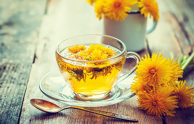 A cup of dandelion tea.