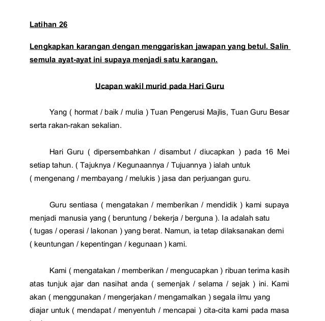 Contoh Soalan Dan Jawapan Karangan Upsr - Buku Resep h