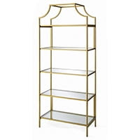 Better Homes and Gardens Nola Bookcase, Gold Finish
