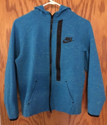 Big Discount NIKE BLUE ZIP FRONT HOODED HEAVY WEIGHT SWEATSHIRT YOUTH SIZE LARGE