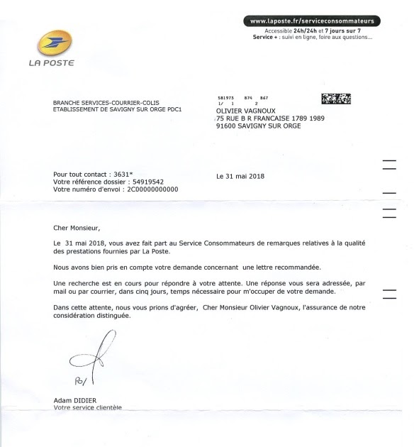 Suivi La Poste Lettre Recommandée Avec Accusé De Réception