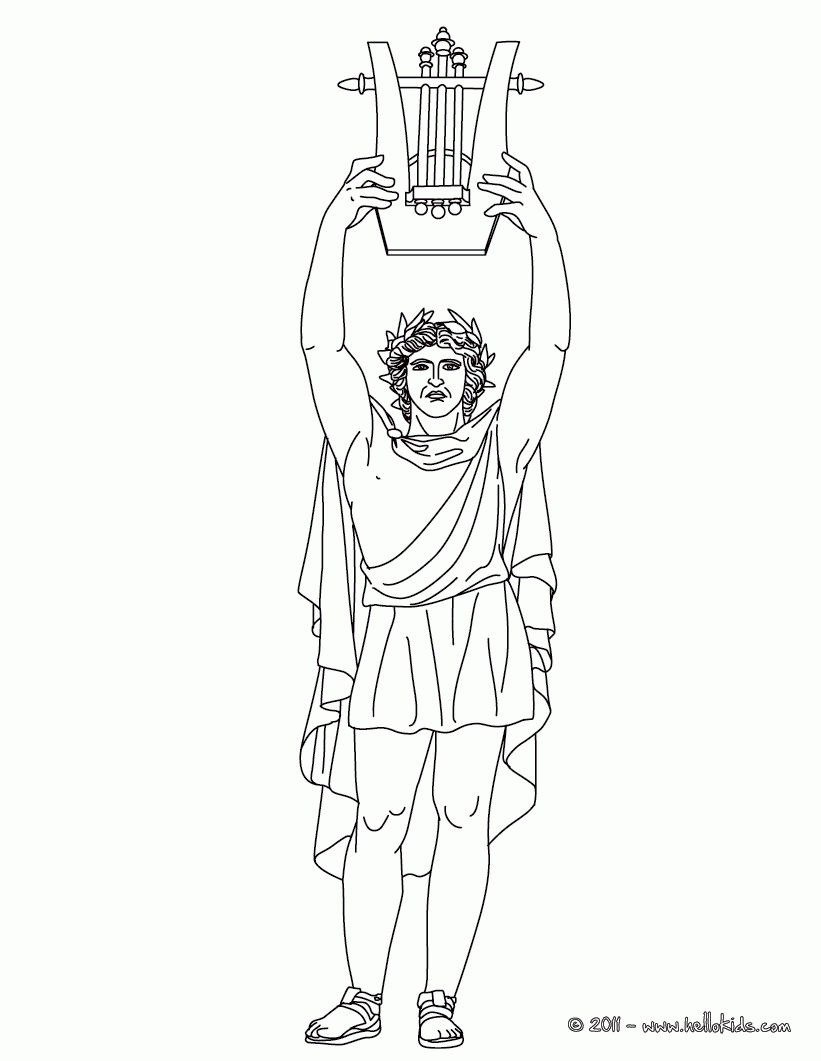 Apollo is a god in greek mythology, and one of the twelve olympians. Apollo Greek God Coloring Pages Clip Art Library