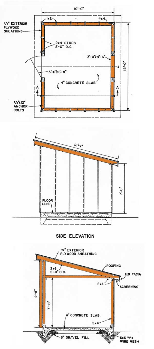 sloped roof shed plans - zion star
