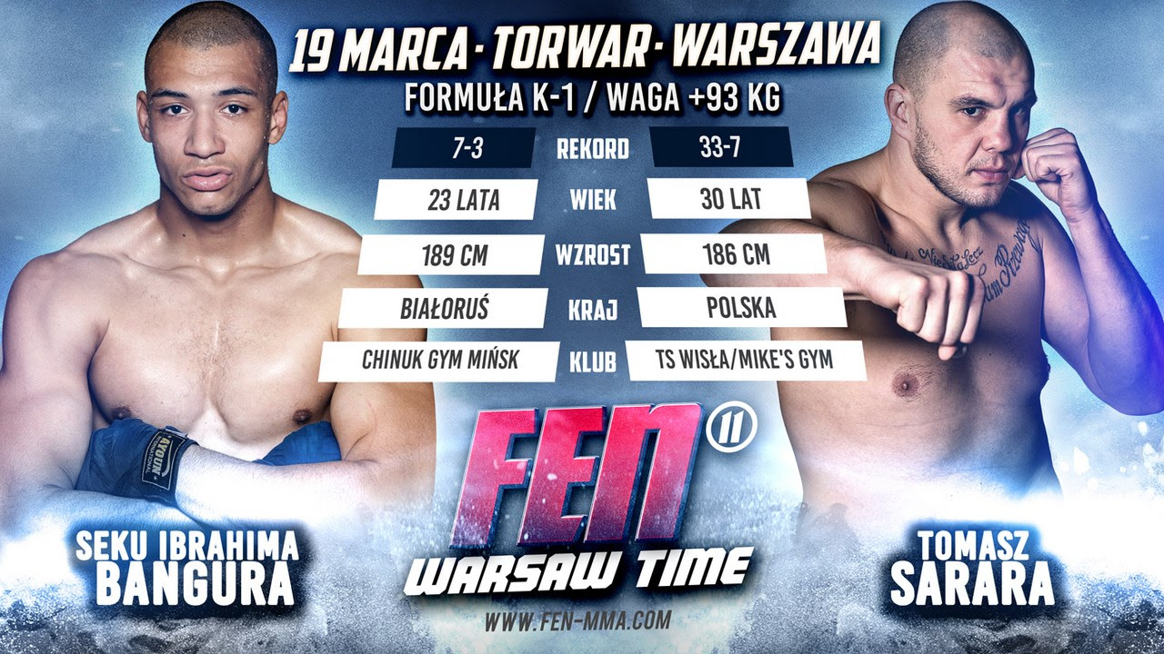 Height, age, weight, last fight and next fight Tomasz Sarara Vs Seku Bangura Na Fen 11 Kickboxing News