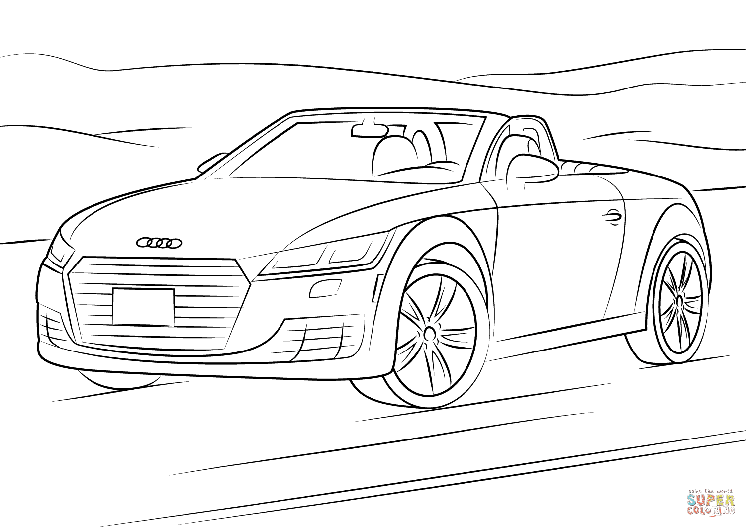 Coloriage De Voiture Audi R8  Imprimer et Obtenir une Coloriage