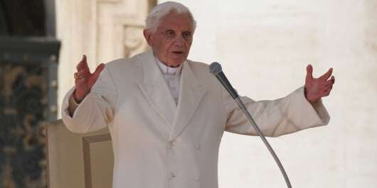 Pope Benedict XVI  during his final general audience in St. Peter's Square at the Vatican. Pope Benedict XVI basked in an emotional sendoff Wednesday at his final general audience in St. Peter's Square, recalling moments of "joy and light" during his papacy but also times of great difficulty. He also thanked his flock for respecting his decision to retire. /Credit:GALAZKA/SIPA/1302271607