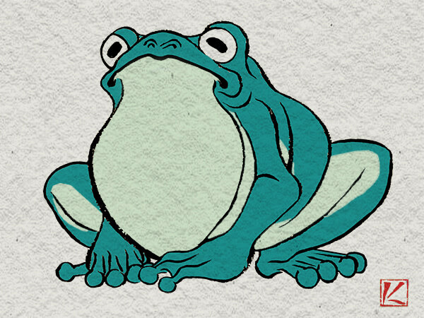 カエル イラスト カエル イラスト 白黒