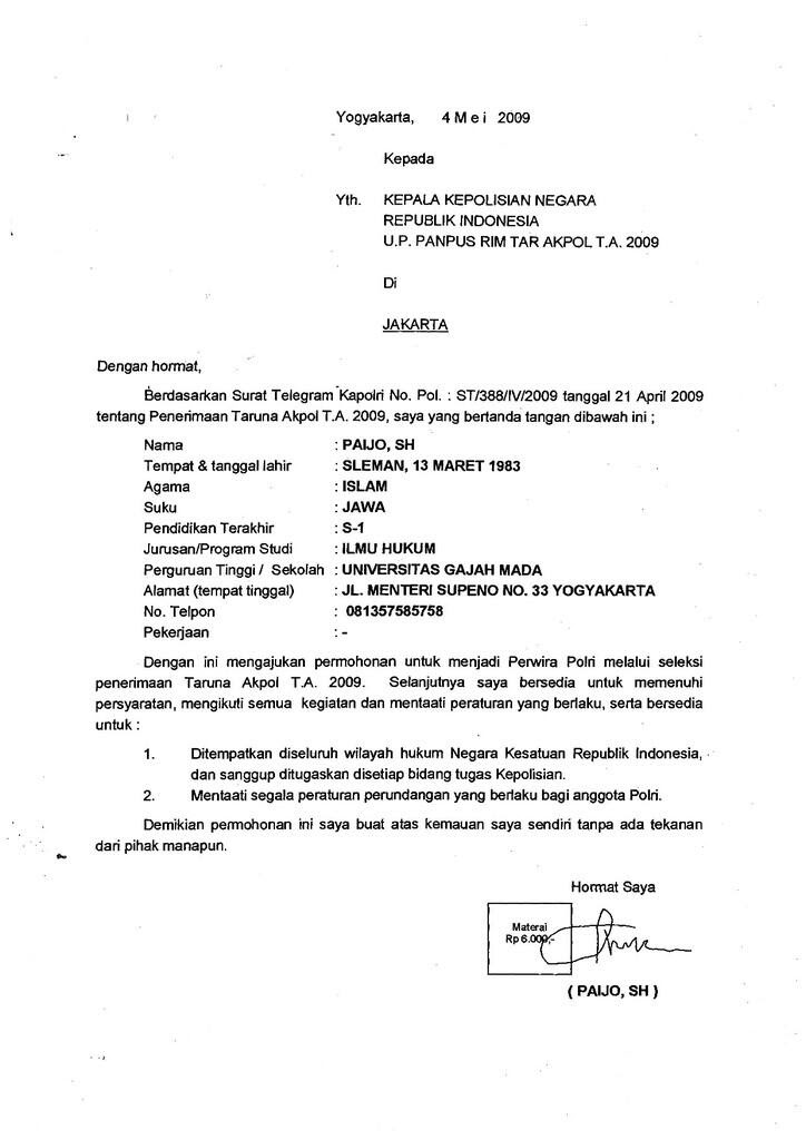 Contoh Surat Lamaran Menjadi Prajurit Tni Ad Tamtama Contoh Surat Terbaru