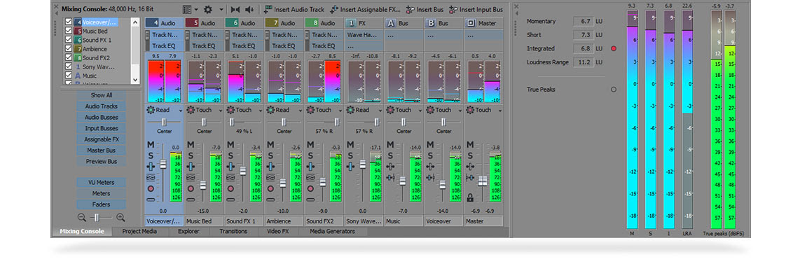 VEGAS Pro 14 - Audio editing