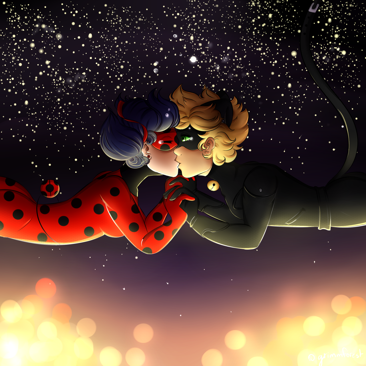 Wallpaper Ladybug And Cat Noir Fanart