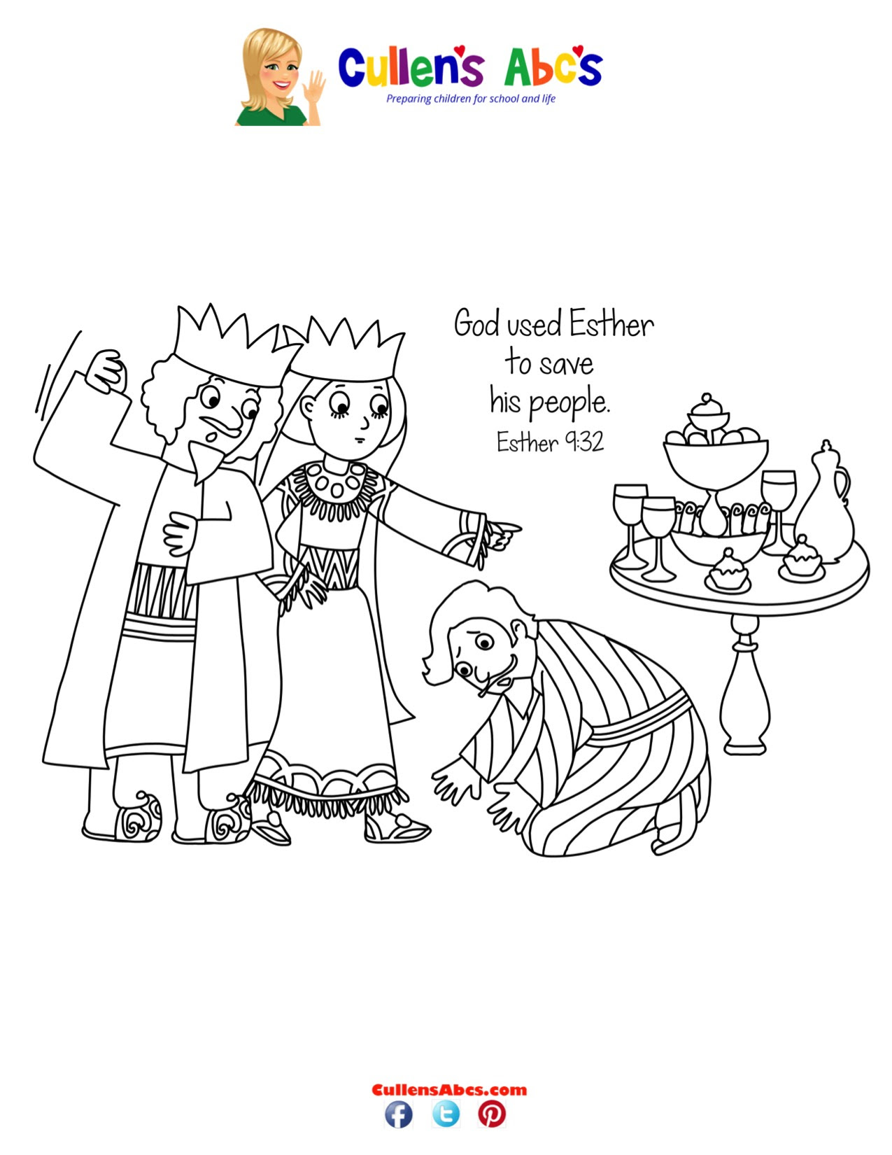 Queen esther in the palace coloring page to color, print and download for free along with bunch of favorite queen esther coloring page for kids. Bible Key Point Coloring Page The Brave Queen Free Children S Videos Activities