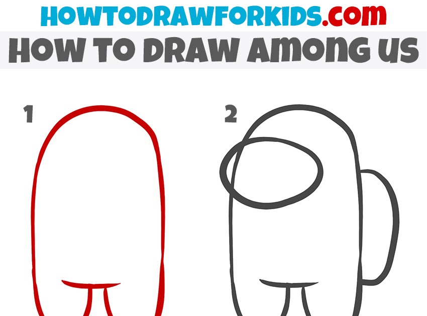 how to draw an among us character easy drawing tutorial for kids how