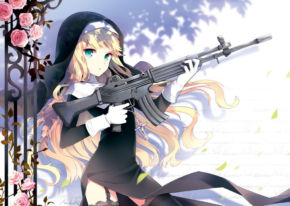 無料イラスト画像 最高のかっこいい イラスト 女の子 銃
