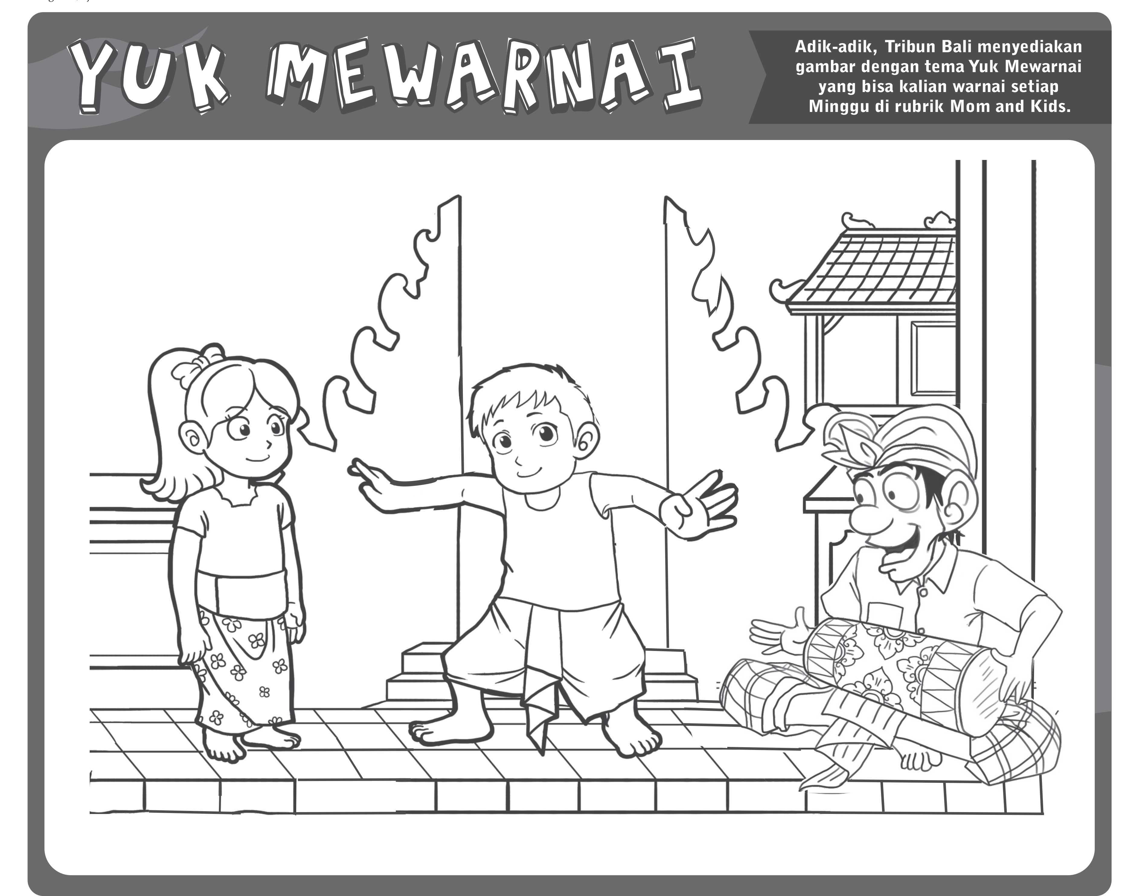 Sketsa Gambar Anak Menari Sobsketsa