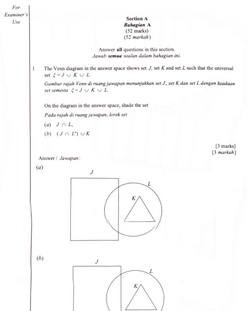 Contoh Soalan Geometri Spm - Selangor j