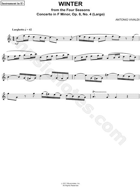 Download 53 FREE VIOLIN SHEET MUSIC VIVALDI WINTER PRINTABLE PDF ...