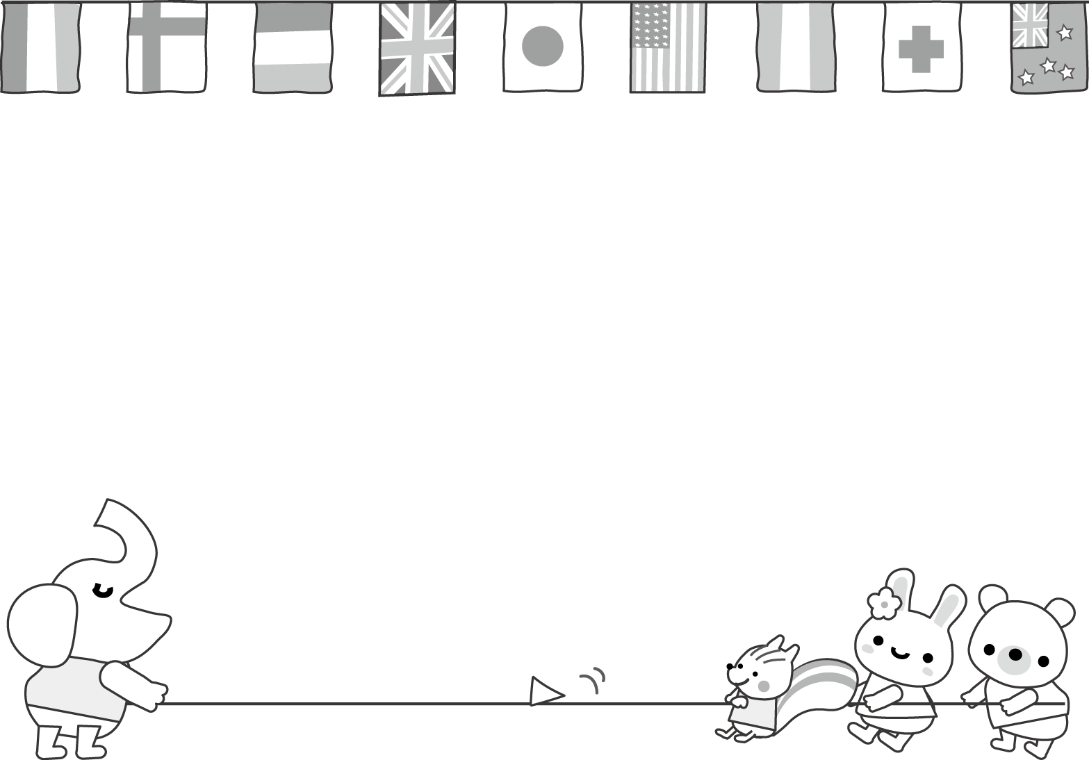 Kasword 白黒 運動会 イラスト 手書き