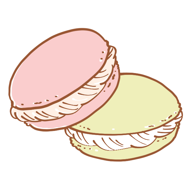 ラブリーマカロン イラスト かわいい 花の画像