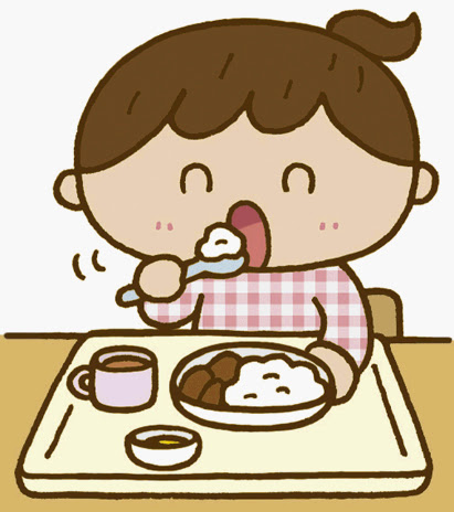 上 かわいい 保育園 給食 イラスト