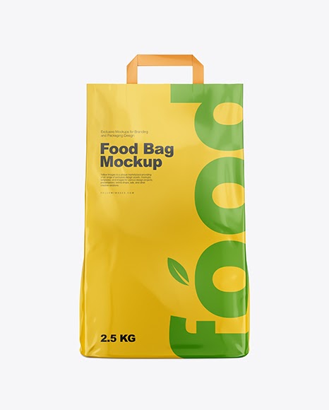 Download Download Psd Mockup Bag Cat Eco Food Front View Glossy Grocery Handles Pack Package Paper Pet ...
