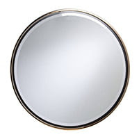 Round wall mirror in champagne gold