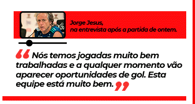 Entrevista de Jorge Jesus após a partida de ontem.