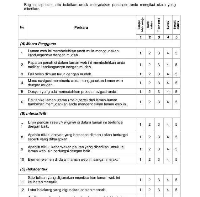 Contoh Borang Soal Selidik Tekanan Kerja - Contoh O