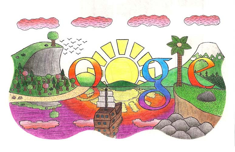 The national winner's artwork will be featured on the google homepage, and will win a $30,000 scholarship and a $50,000 tech grant for their school. The Top 50 Google Doodle Contest Winners Gallery Twistedsifter