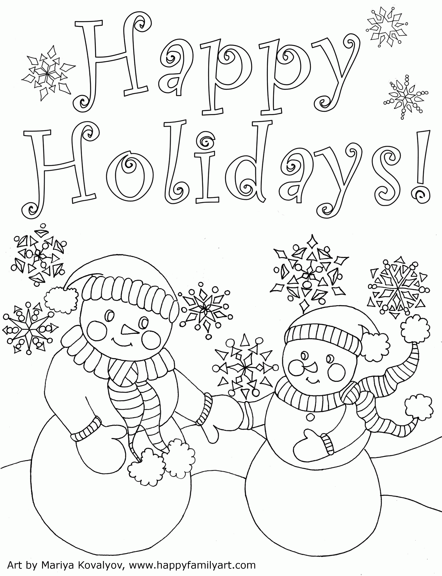 Download Printable Coloring Pages For Kids Holiday Drawing With Crayons