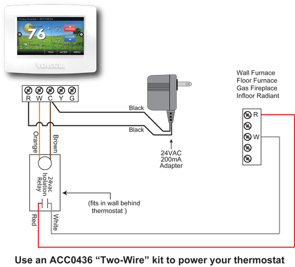 2 Wire Thermostat Wiring Diagram Heat Only