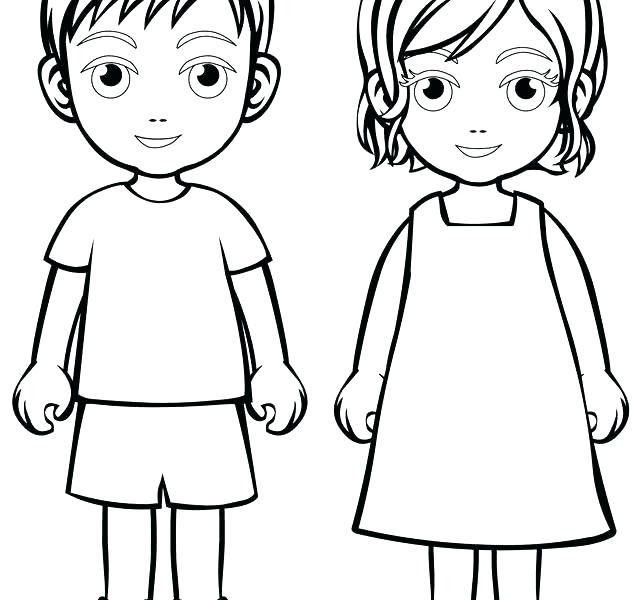 Outline Of A Boy And Girl