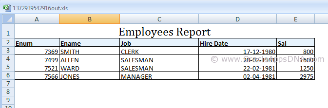 Emp Report Output