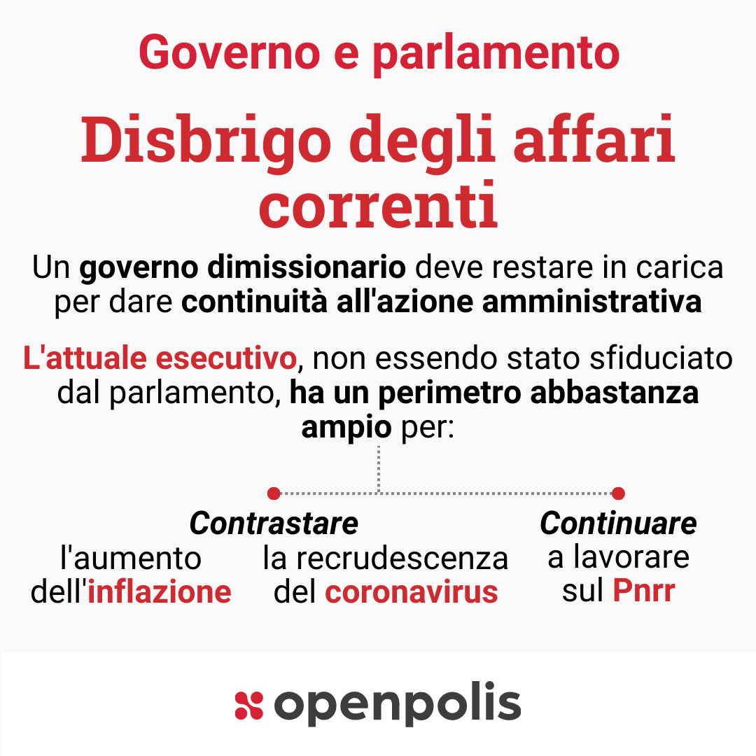 Che cosa significa “disbrigo degli affari correnti”