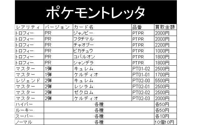 最高 ポケモン トレッタ 買取 価格 100 で最高の画像