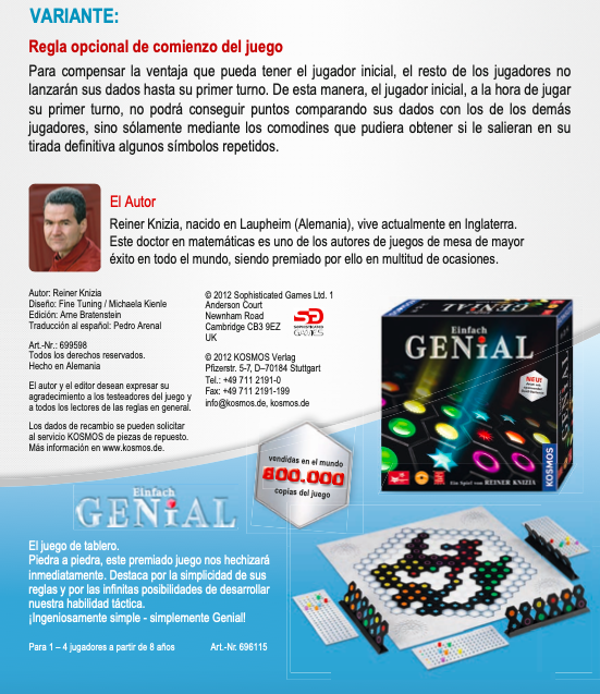 Añade tu respuesta y gana puntos. Reglas Einfach Genial Das Wurfelspiel Juegos Roll Write