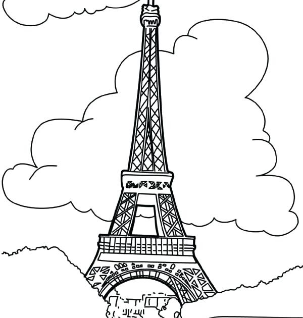 Simple Eiffel Tower Drawing Step By Step - Rectangle Circle